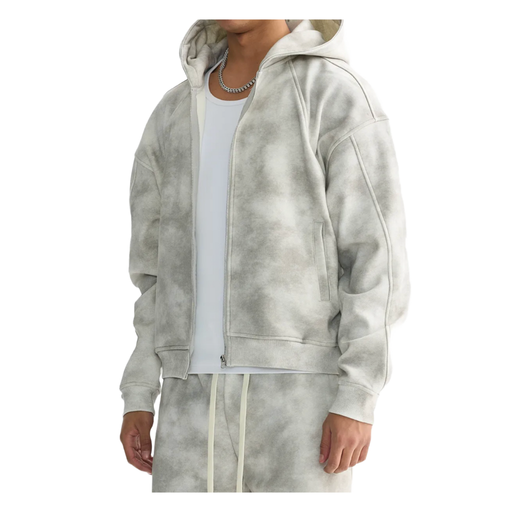 OEM Dirty Washed Zip Thru Hoodie Unisex