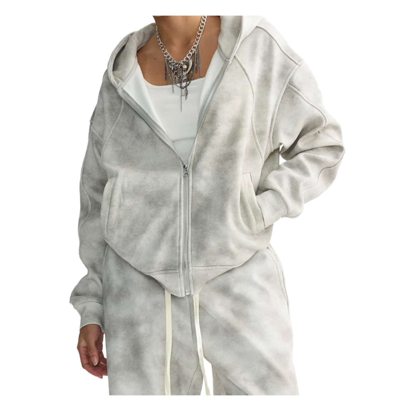 OEM Dirty Washed Zip Thru Hoodie Unisex