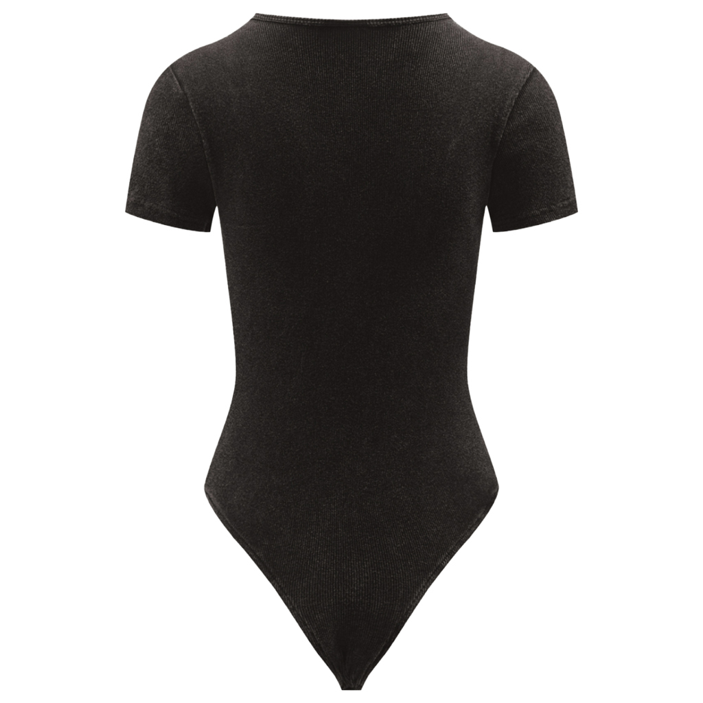 OEM Womens Essential Washed Crewneck Bodysuit