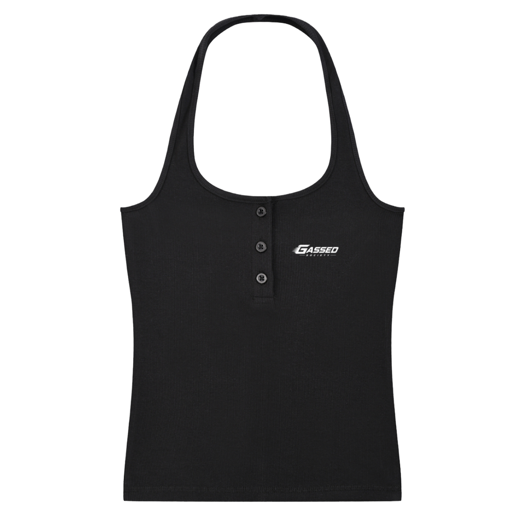 OEM Womens Essential Ribbed Henley Tank Top