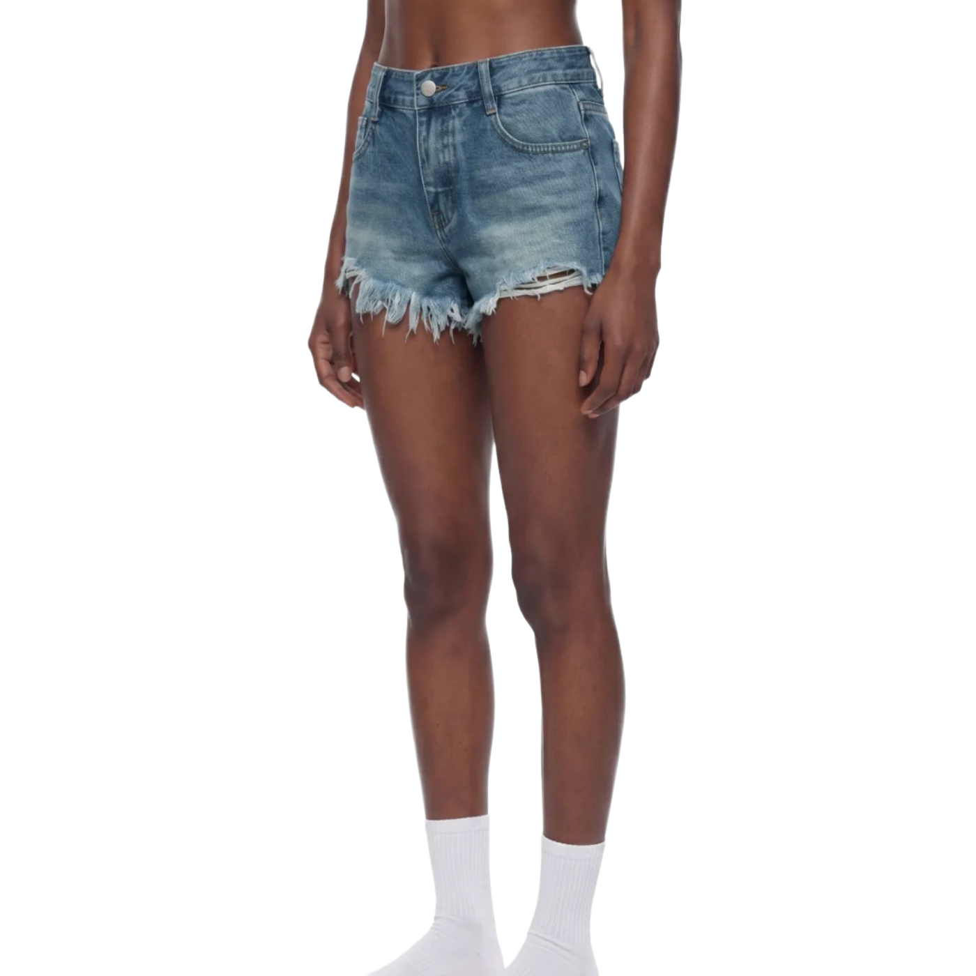 OEM Womens Wash Raw Hem Denim Shorts