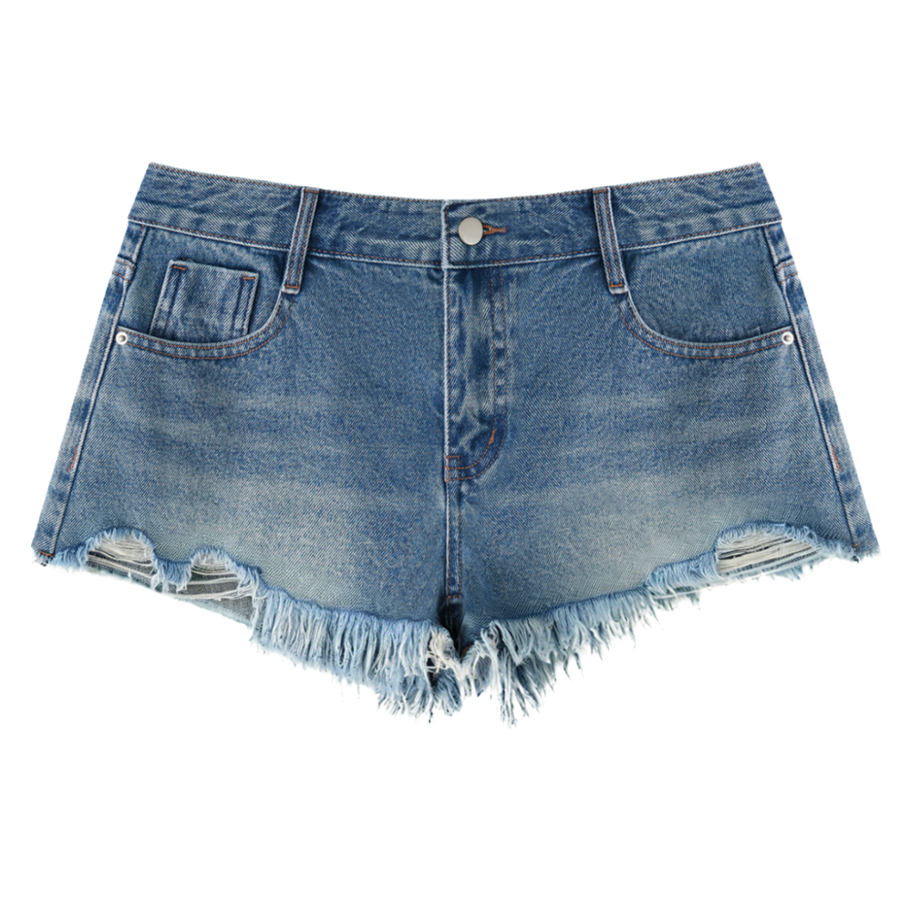 OEM Womens Wash Raw Hem Denim Shorts
