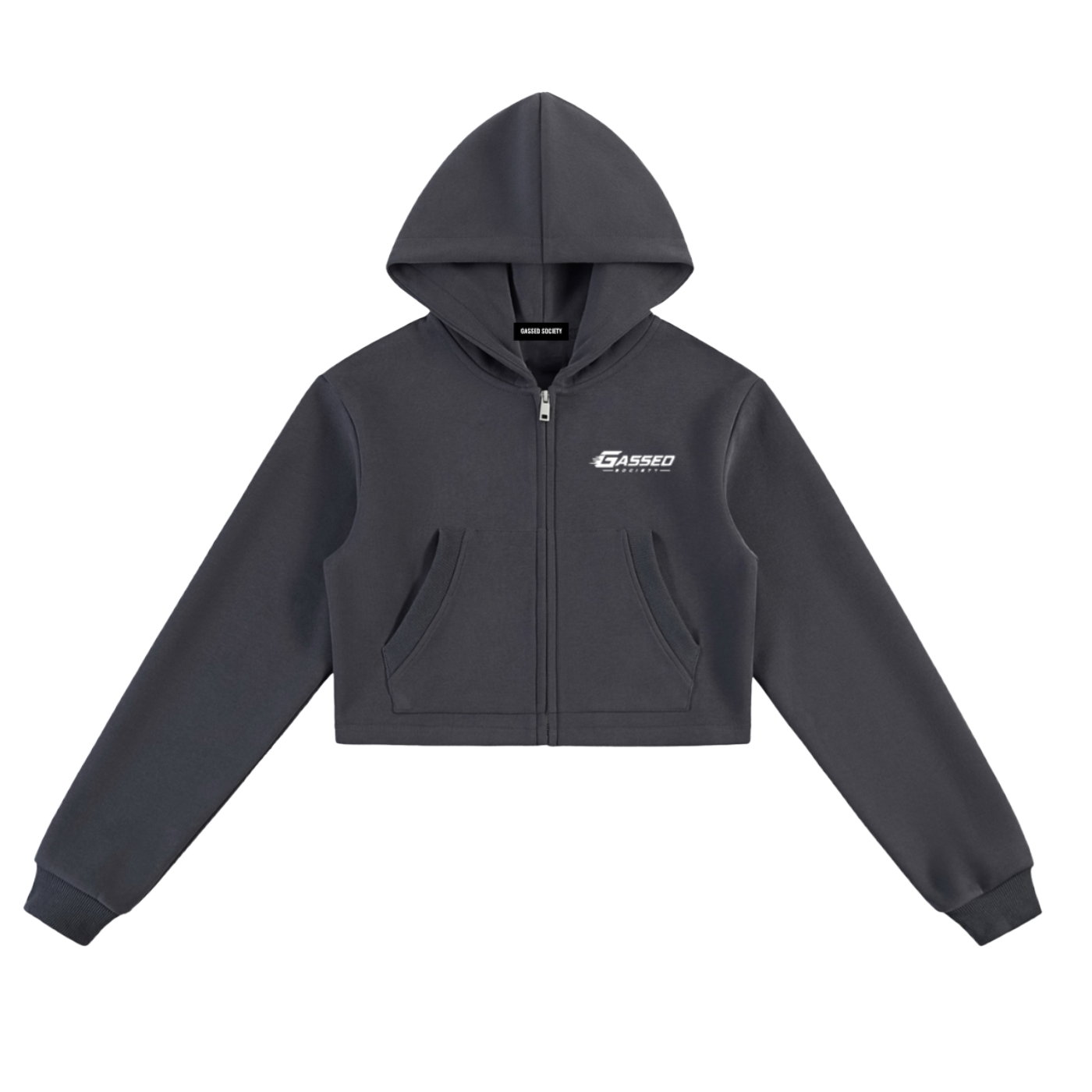 OEM Womens Essential Cropped Zip-Up Hoodie