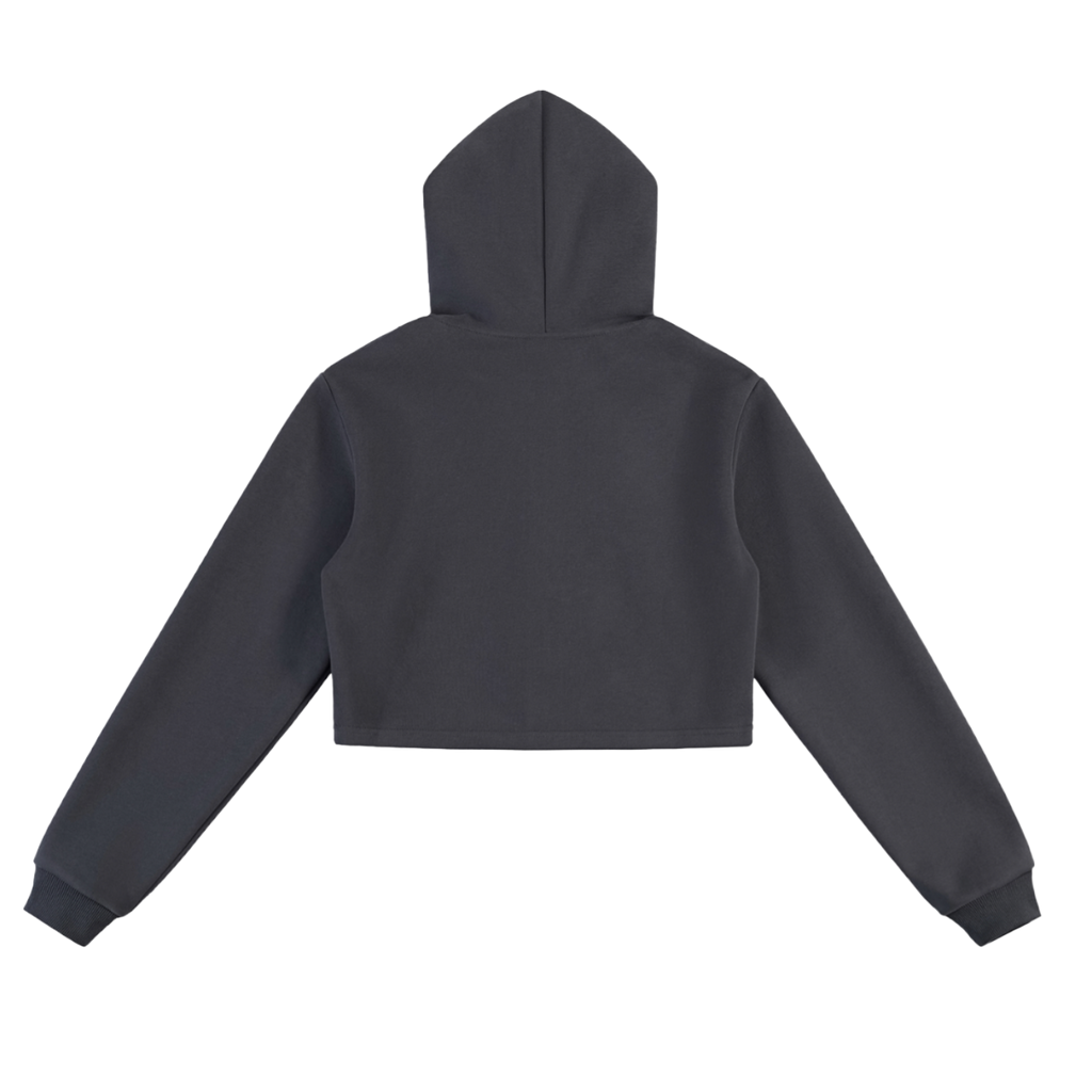 OEM Womens Essential Cropped Zip-Up Hoodie