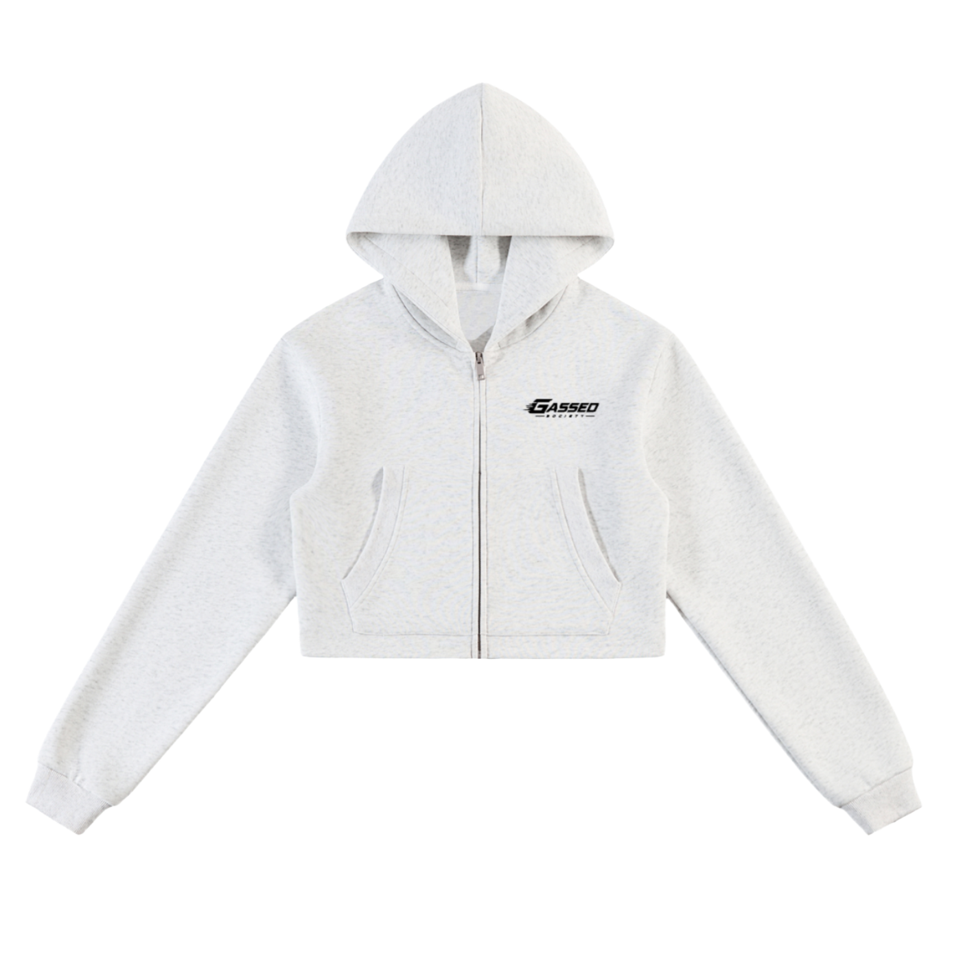 OEM Womens Essential Cropped Zip-Up Hoodie