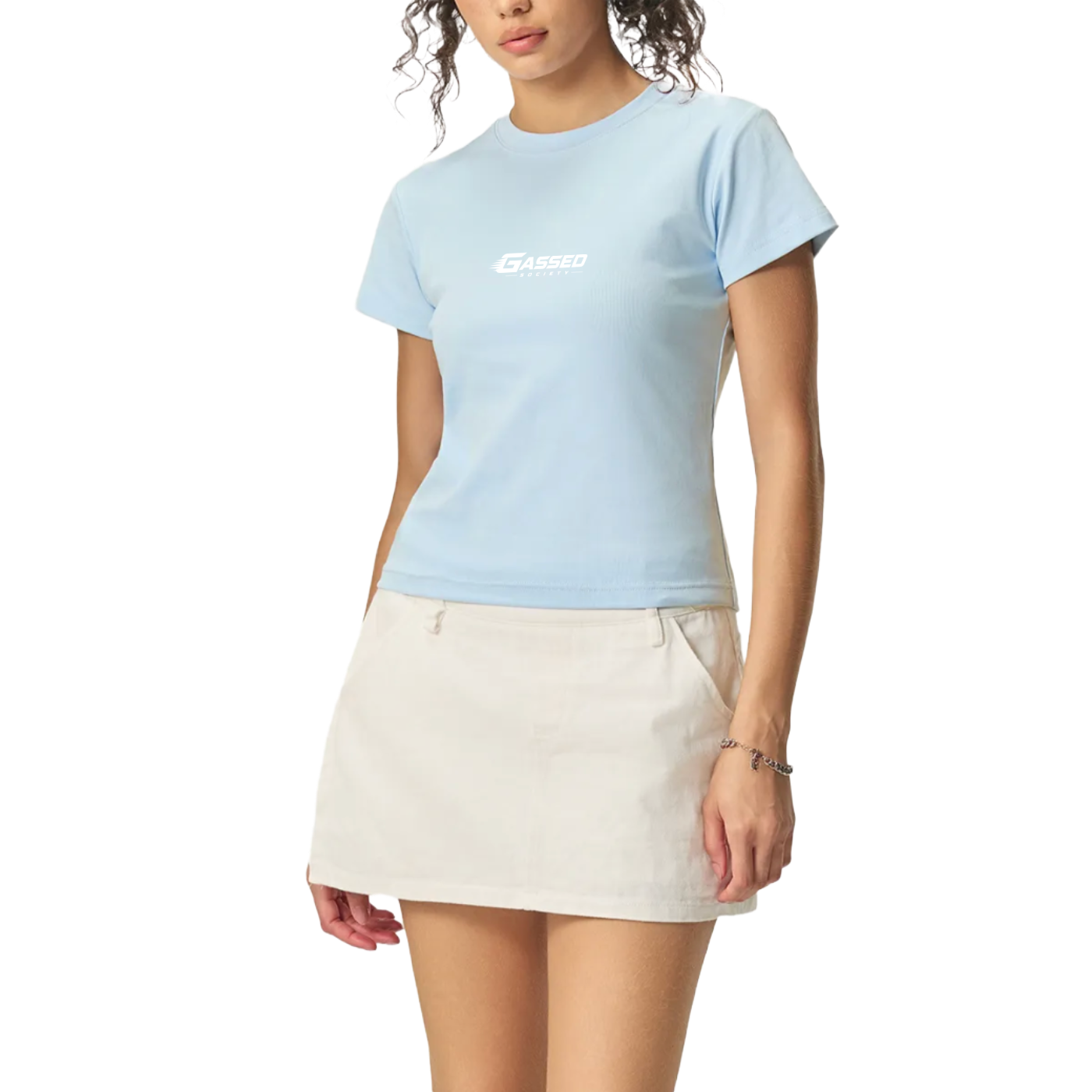 OEM Womens Essential Bodycon Crewneck T-shirt