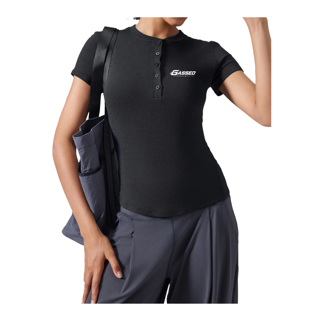OEM Womens Essential Bodycon Henley Shirt