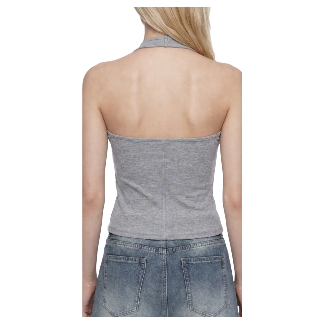 OEM Womens Essential Ribbed Henley Tank Top